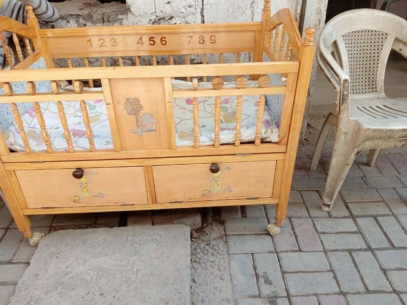 used baby cot with mattress for sale 4