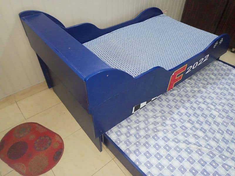 Kids double bunk bed car bed with mattress 0