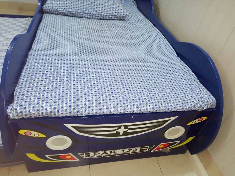 Kids double bunk bed car bed with mattress 3