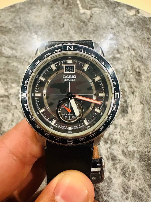 Casio Watch | Sports Analogue Watch with Rotating Bazel 0