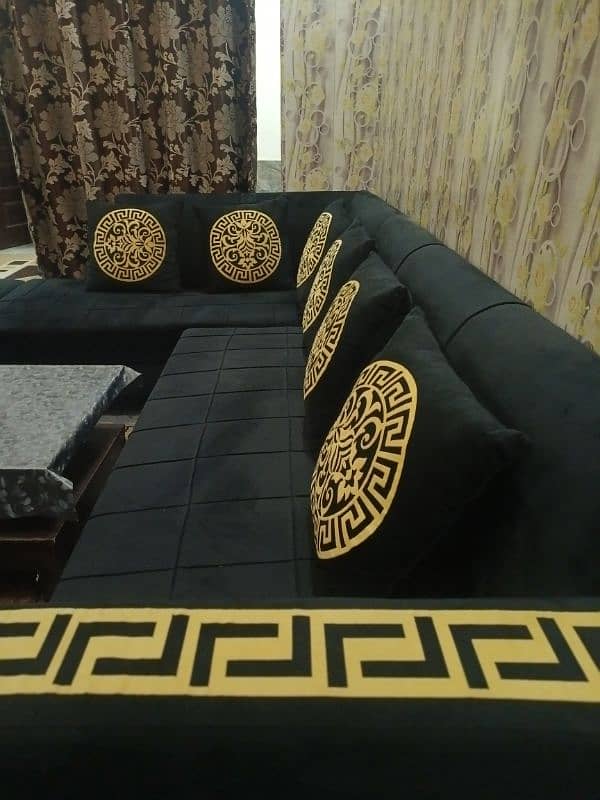 Luxury Black & Gold Sofa set 2