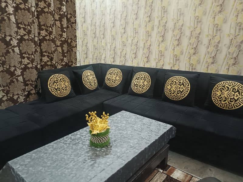 Luxury Black & Gold Sofa set 4