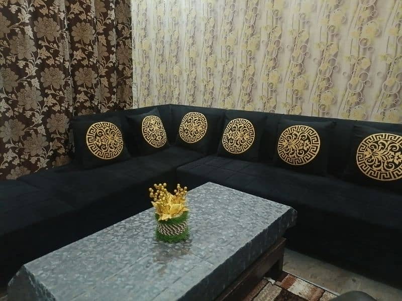 Luxury Black & Gold Sofa set 5