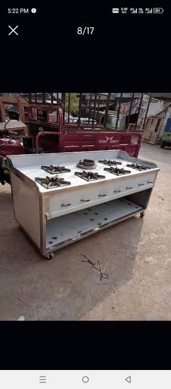 cooking range 8 burner for karahi and Chinese pizza fast food 0