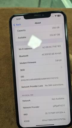 Xsmax 256 gb non pta factory unlock face id not working