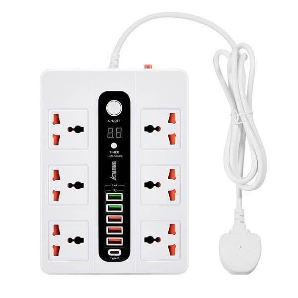 Ultra High Speed Socket Bkl-11 Sockets 5 Usb 1 Bd 2 Meter 3000 Watts 3