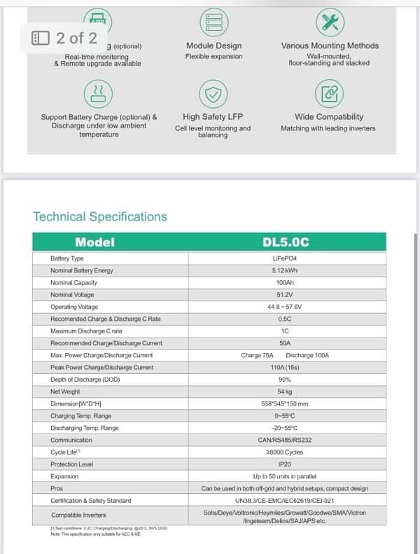 Dyness Lithium Ion Battery 2