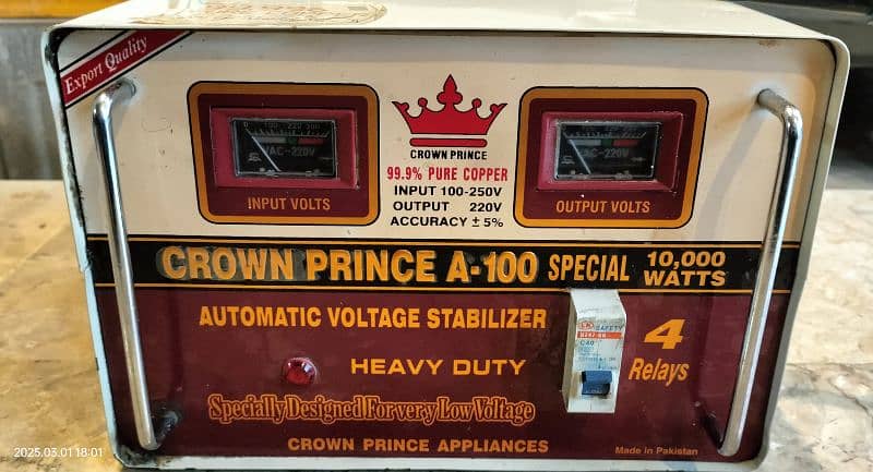 Automatic Voltage Stabilizer 10,000 Watts (Crown Prince) 0