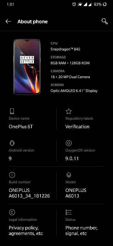 Oneplus 6t 8/128gb 4