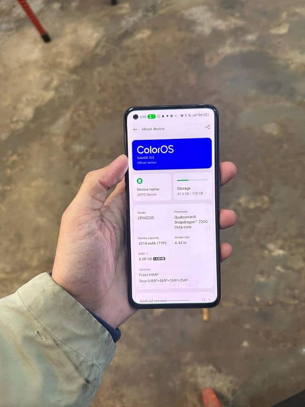 Oppo Reno 6 90HZ super AMOLED 8+8 16 GB Ram 128 GB storage 0