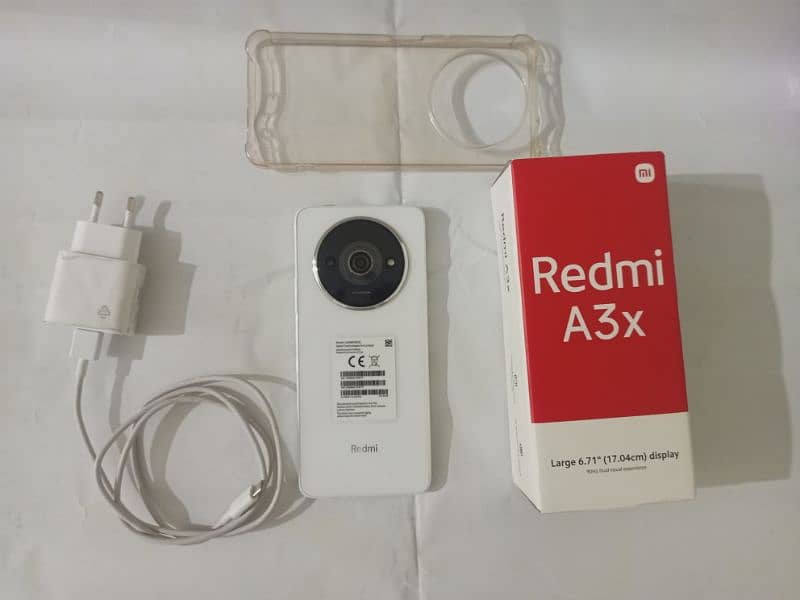 Redmi A3x 3/64 with screen & back protector, also back sheet 0