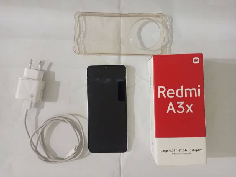 Redmi A3x 3/64 with screen & back protector, also back sheet 1