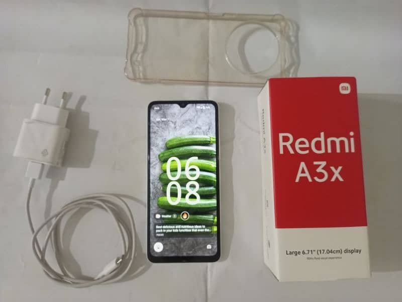 Redmi A3x 3/64 with screen & back protector, also back sheet 2