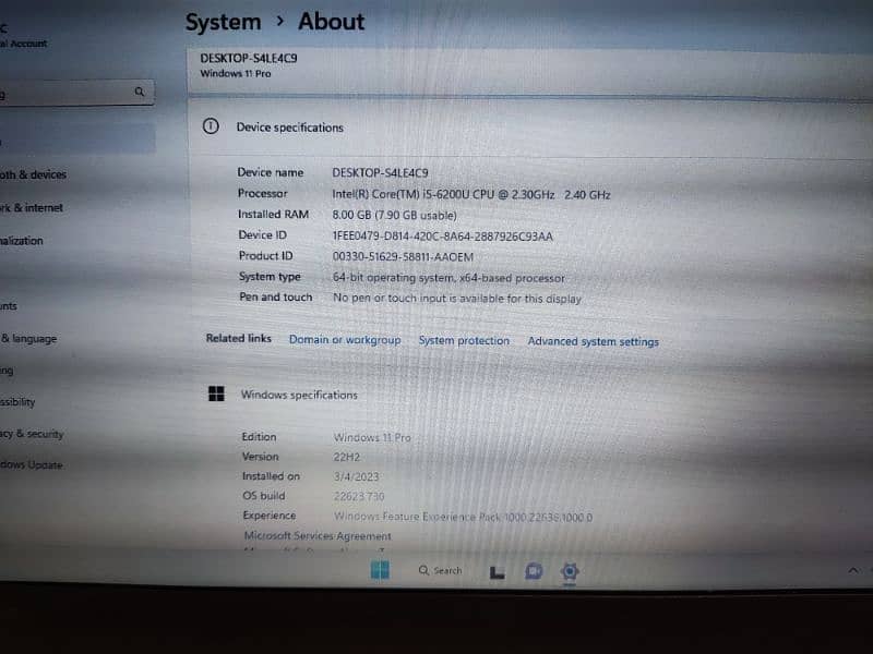 core i5 6th generation 8 GB ram 256 ssd 1