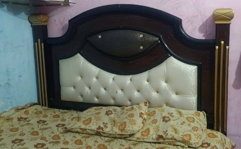 wooden bed with spring mattress 2