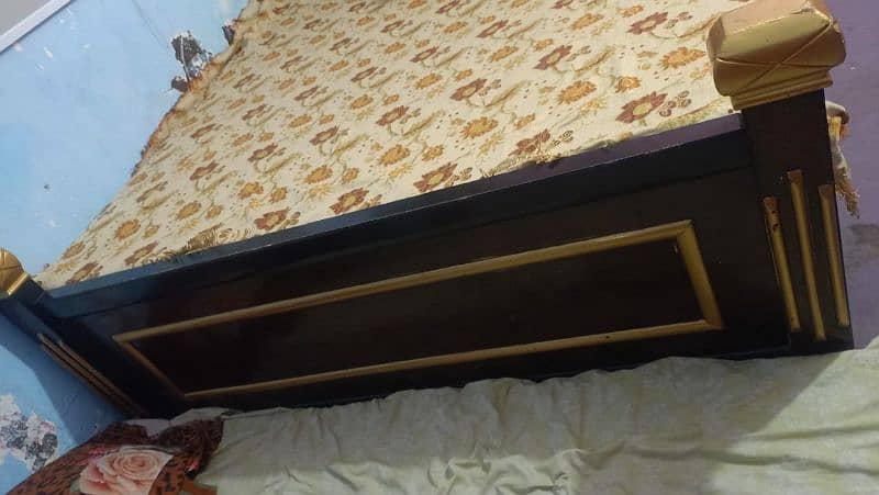 wooden bed with spring mattress 3