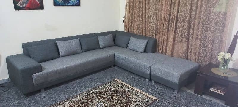 L shape sofa for sale in good condition 1