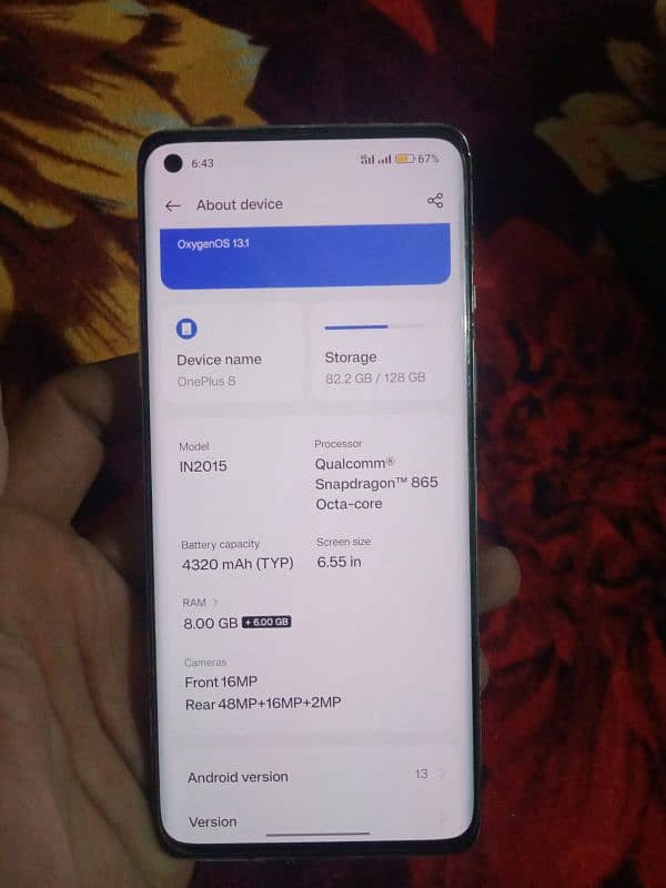 OnePlus 8 dual sim (global version) 8/128 6