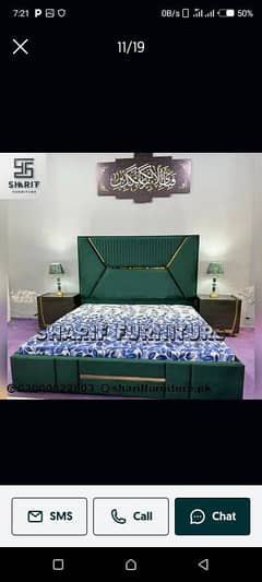 full poshish king size double bed with 2 side table only