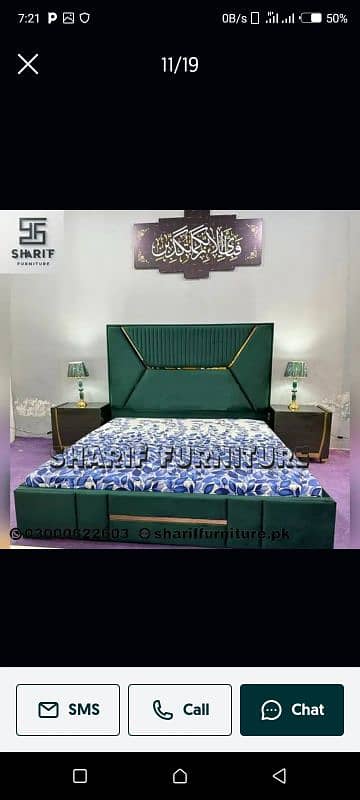 full poshish king size double bed with 2 side table only 0