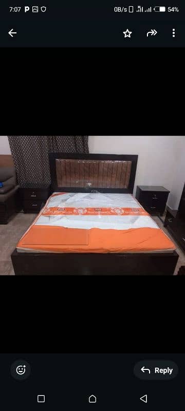 full poshish king size double bed with 2 side table only 1