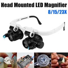 LED Head Mount Magnifying Glass 8x 15x 23x LED Lights Glasses