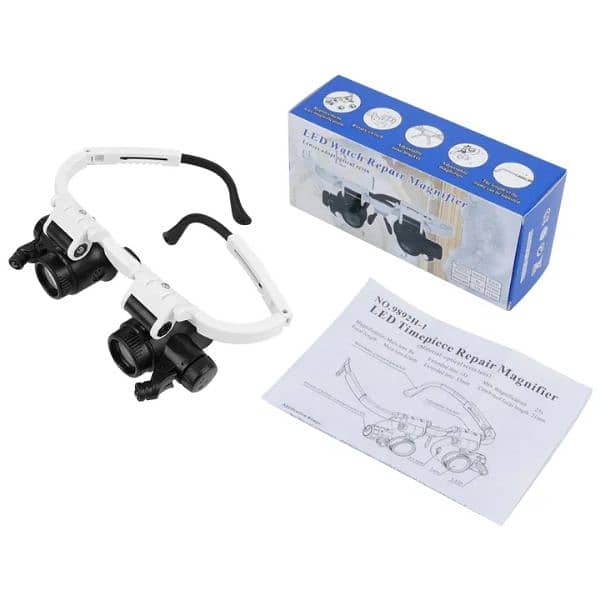 LED Head Mount Magnifying Glass 8x 15x 23x LED Lights Glasses 5