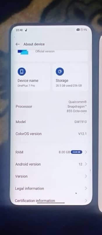 ONE PLUS 7Pro 8/256GB 1
