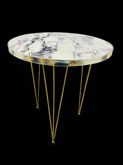 1 Pcs Round Coffee Table HIGH Gloss End Tables. Decoration Table 3