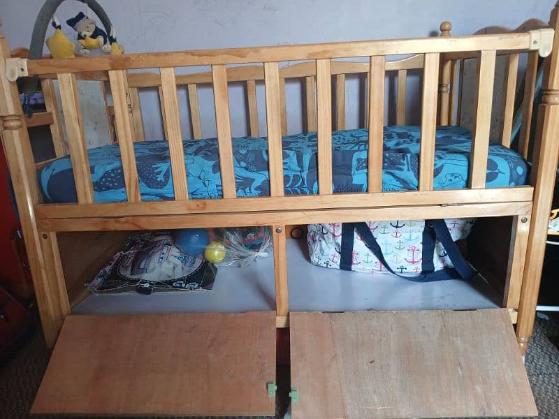 Baby Bed Cot along with mattress and swing | Kids Bed | Kids Cot | 2