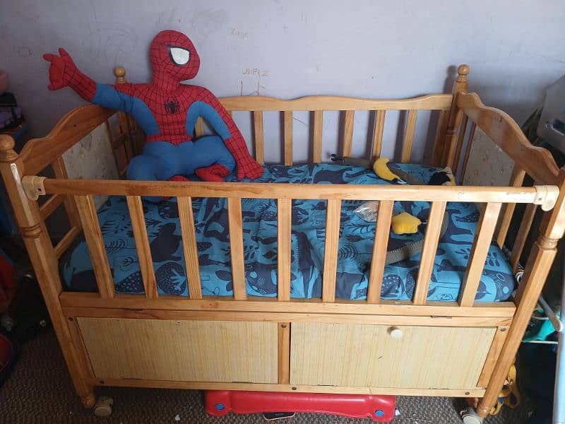 Baby Bed Cot along with mattress and swing | Kids Bed | Kids Cot | 5