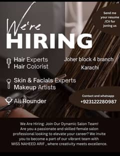 WE ARE HIRING  ALL ROUNDER BEAUTITION