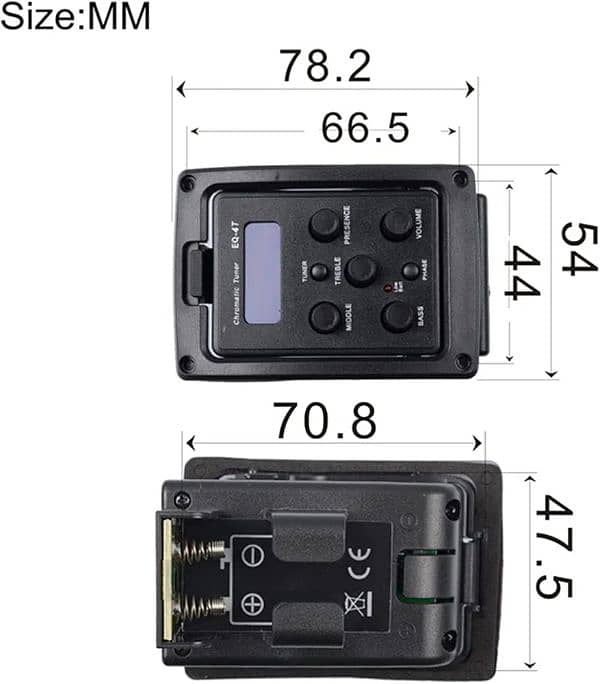 Guitar Pickup Electric Guitar Equalizer with Tuner LCD Display 6