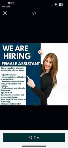 Urgent Need Female Assistant Accountant