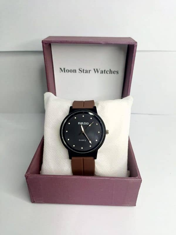 Stylish Unisex Brown Rubber Watch - 1 Pc 1