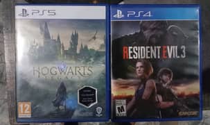 Hogwarts Legacy Ps5 and Resident Evil 3 Ps4