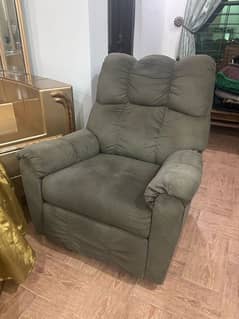 Recliner from Chen One. Olive green.