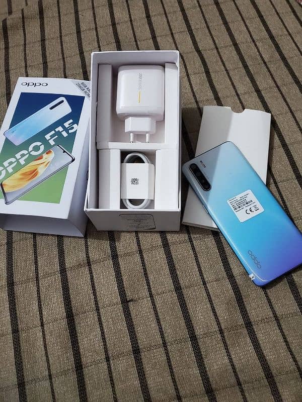 Oppo F15 8gb 256gb dual sim pta approved box all accessories 0