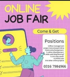 Online Job/Full-Time/Part Time/Home Base Job, Boys and Girls Apply No