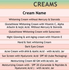 Whitening Face Wash ,Night Cream ,Face Serum