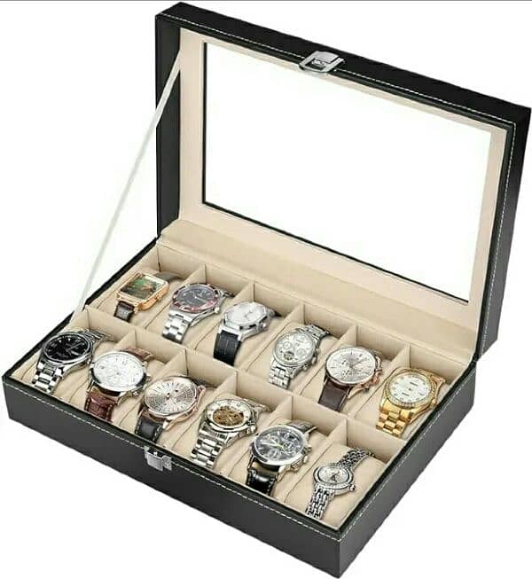 NEW 12 Slots Watch Organizer Collection Breifcase Box For Watch 1