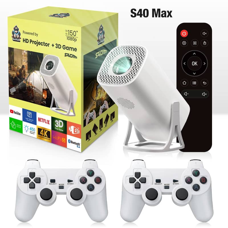 S40 Max Projector Android 11 + 46000 Games 0