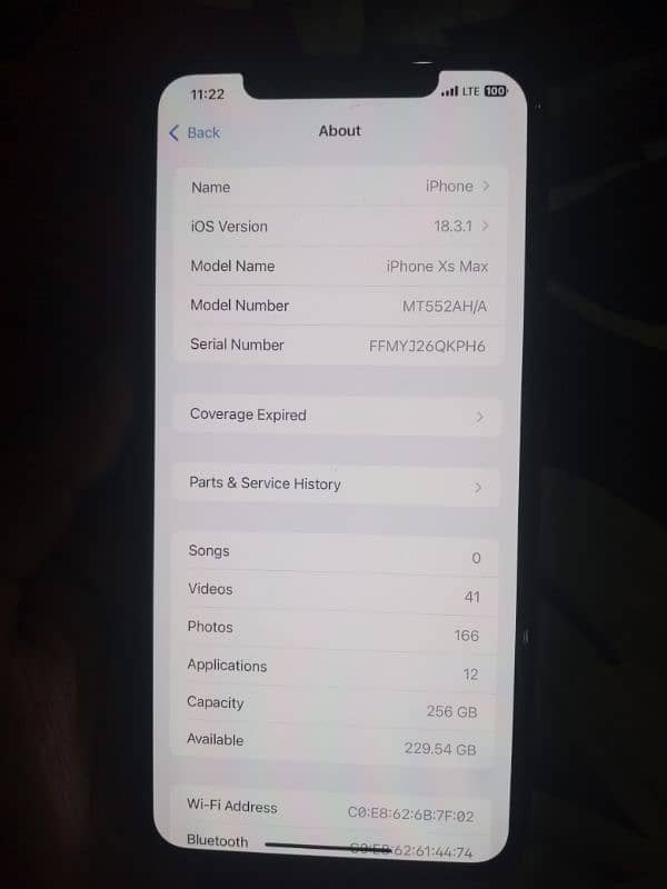 I Phone XS MAX 256 GB PTA Proved 0