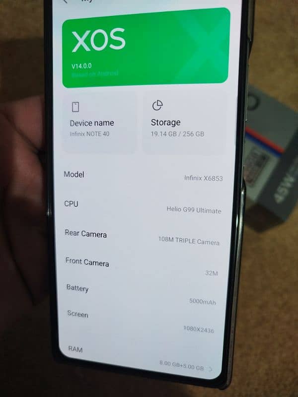 infinix note 40  12/256 3