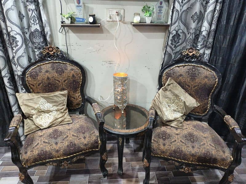 2 chairs with table 3