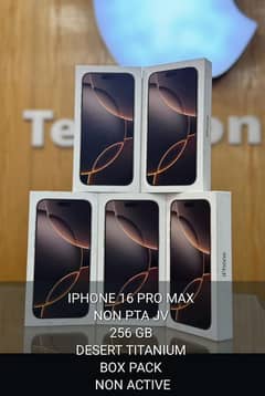 Apple Iphone 16 Pro Max, Non PTA, JV 256GB, Desert Titanium , Box Pack