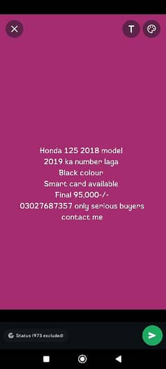 Honda 125 2018/2019 for sale