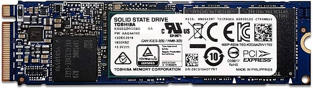 TOSHIBA NVME M. 2 SSD 256GB GEN3x4 0