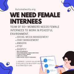 Need female internees who want to experience in online amazon ebay SMM