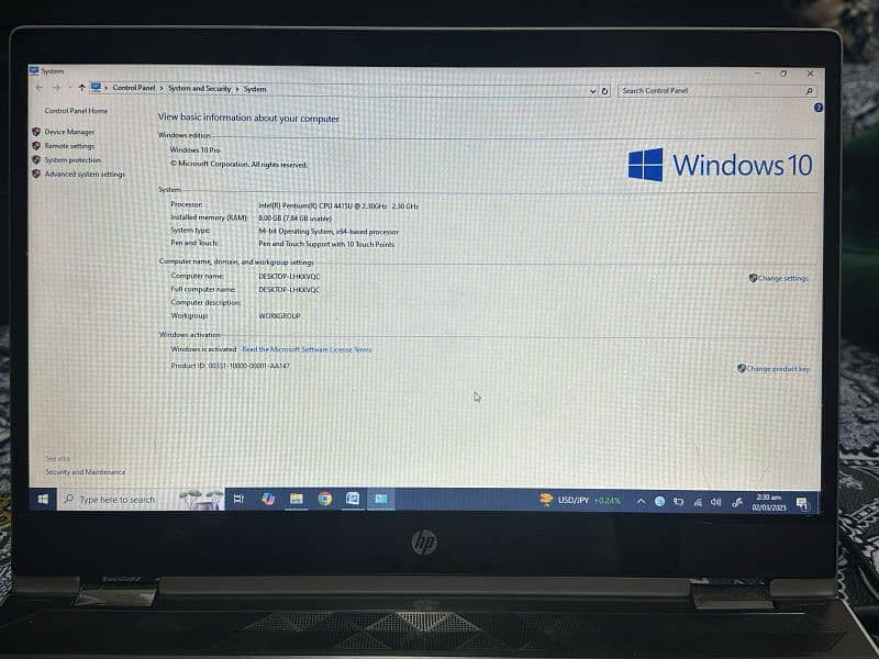 Laptop HP Windows 10 Pro 1